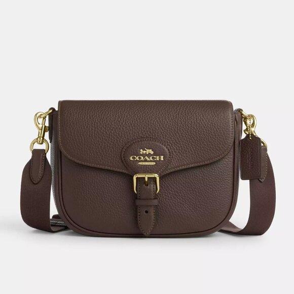 NWT Coach CP107 Amelia Saddle Bag Shoulder Bag Crossbody in Gold/Brown "SEALED* - Picture 1 of 7